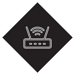 Wi Fi icon vector. Wireless logo design. Wifi vector icon illustration in rhombus isolated on white background