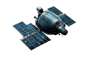 Satellite in Space with Solar Panels HighTech Aerospace Technology for Communication and Obse