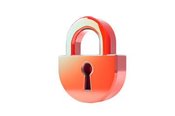 Secure Lock Icon Modern Transparent Design for Digital Security and Protection
