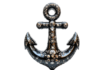 Shiny Anchor with Bubbles Nautical Symbol for Marine and Maritime Themes