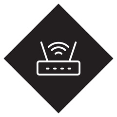 Wi Fi icon vector. Wireless logo design. Wifi vector icon illustration in rhombus isolated on white background