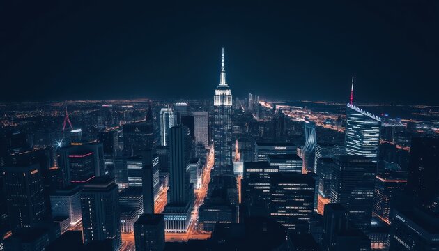 Metropolis at Night. Urban lightscape