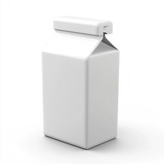 Blank white carton packaging for a beverage product.