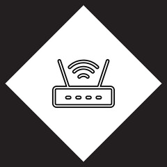 Wi Fi icon vector. Wireless logo design. Wifi vector icon illustration in rhombus isolated on black background