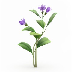 Obraz premium Delicate purple flowers with lush green foliage.