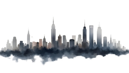 Fototapeta premium Modern city watercolor art