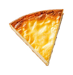 Deliciously baked cheese tart slice gourmet kitchen food bright isolated on transparent background