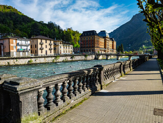 The walking path of San Pellegrino Terme town