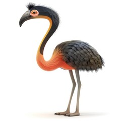 Fototapeta premium Cartoonish bird with vibrant colors and stylized features.