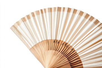 Elegant Bamboo Hand Fan: Cream Paper, Natural Texture