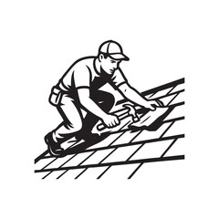 man are repairing the roof of the house