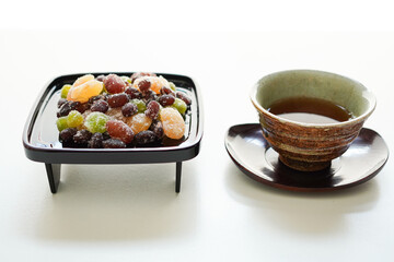甘納豆と日本茶