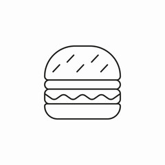 classic beef burger icon sign vector