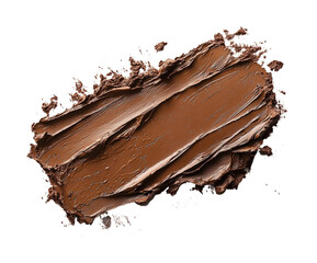 Spreading rich chocolate paste kitchen food preparation clean top view isolated on transparent background
