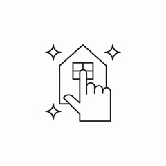 cleaning house bright icon sign vector