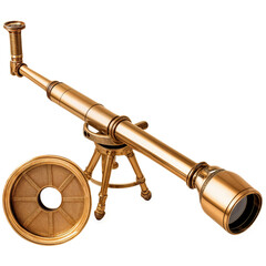 Telescope isolated on a transparent background.