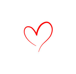 Red Heart Icon on Transparent PNG Background – Love Symbol Clipart, Romantic Heart Shape Illustration for Valentine's Day, Design, and Decoration Projects