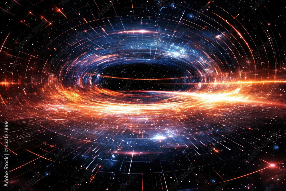 Aufkleber a swirling cosmic vortex, a mesmerizing display of light and energy in deep space, filled with stars