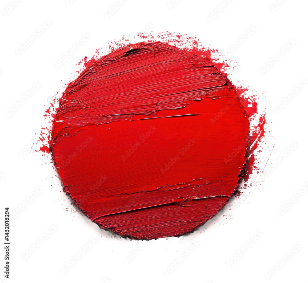 Wall mural dynamic red paint circle artistic creation abstract design isolated on transparent background