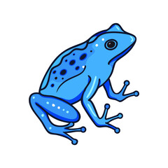 Illustration of a blue poison dart frog amphibian exotic animal vector image graphic artwork design