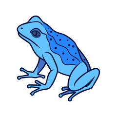 Illustration of a blue poison dart frog amphibian tropical animal wildlife rainforest vector art