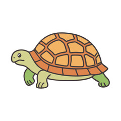 Illustration of a turtle tortoise reptile animal wildlife cartoon shell pet cute drawing vector clip art design