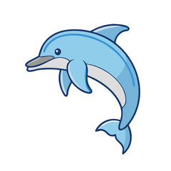 Illustration of a cute dolphin, marine mammal, sea animal, aquatic life, ocean creature, wildlife art
