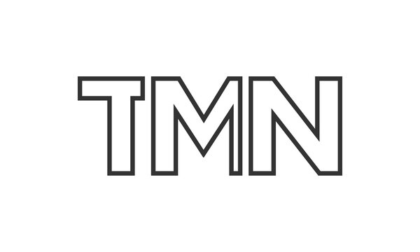 TMN logo design template with strong and modern bold text. Initial based vector logotype featuring simple and minimal typography. Trendy company identity.