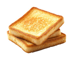 Toasted bread slices kitchen food bright environment isolated on transparent background