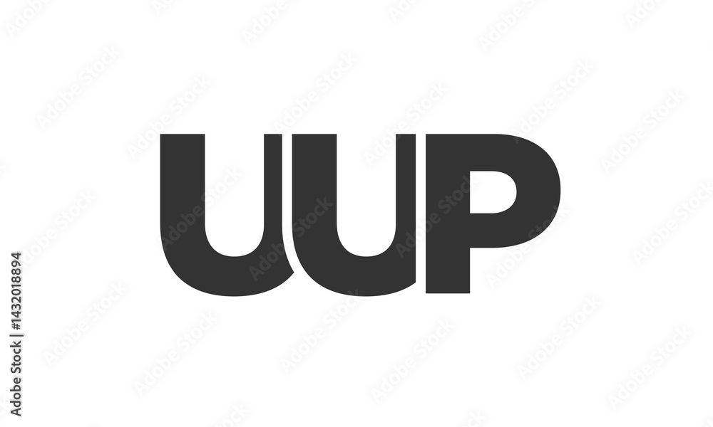 Poster uup logo design template with strong and modern bold text. initial based vector logotype featuring s