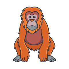 Orange cartoon octopus vector illustration sea animal ocean creature underwater wildlife cephalopod marine life