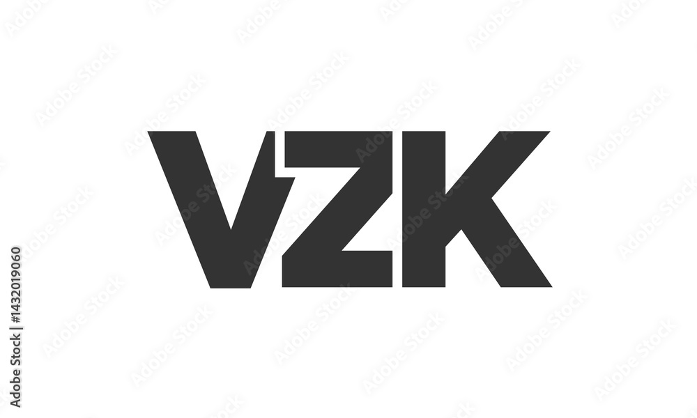 Poster vzk logo design template with strong and modern bold text. initial based vector logotype featuring s