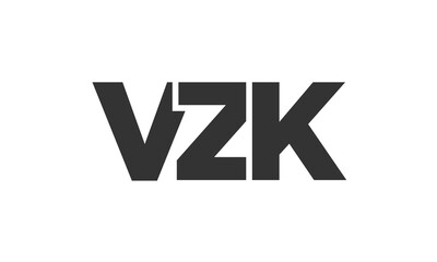 VZK logo design template with strong and modern bold text. Initial based vector logotype featuring simple and minimal typography. Trendy company identity.