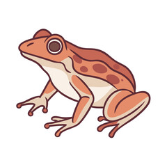 Illustration of a tan frog amphibian animal wildlife nature cartoon drawing vector image graphic art