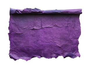 Creative purple paper texture artistic design isolated on transparent background
