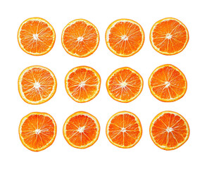 Freshly sliced oranges display food isolated on transparent background