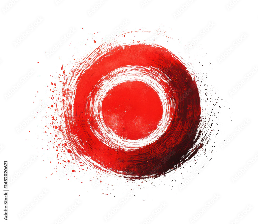 Canvas Prints dynamic red circle abstract digital design vibrant colors conceptual isolated on transparent backgro