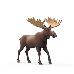 Obraz premium 3D rendered illustration of a walking moose.