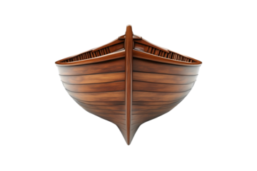 Wooden Rowboat on a Transparent Background Classic Design for Nautical and Maritime Themes