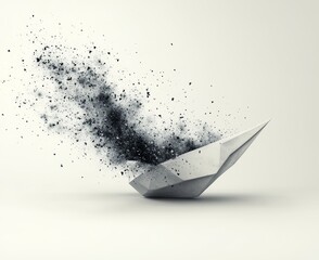 Paper origami symbols in the Creative Leadership business metaphor represent the transformative power of a mentor leader, who empowers another to reach new heights through the development of their