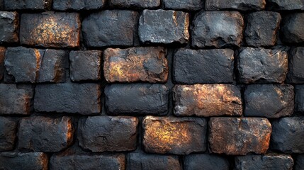 Obraz premium Dark Stone Wall Texture: A Rugged and Mysterious Background