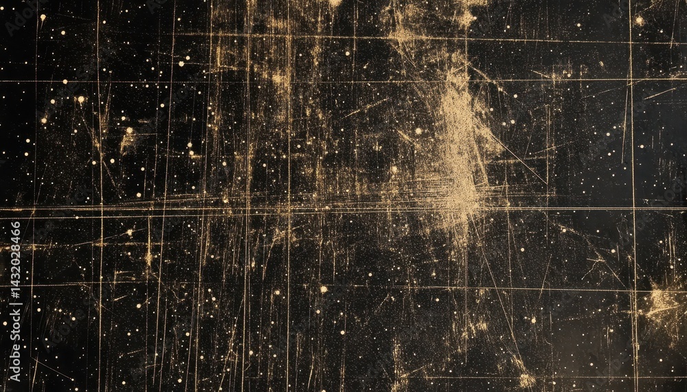 Poster abstract textured background with distressed and aged effect. a dark surface with grid pattern and s