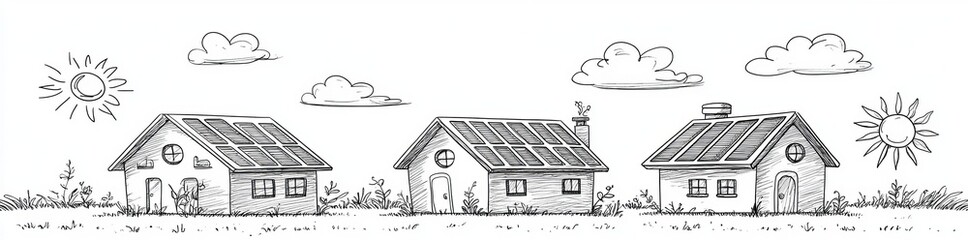 Fototapeta premium Solar panels and sustainable energy solutions are visually represented through a variety of imaginative designs