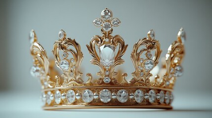 Exquisite golden crown, adorned with sparkling gems