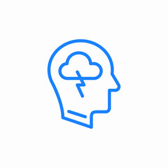 head thunderstorm brainstorm icon sign vector