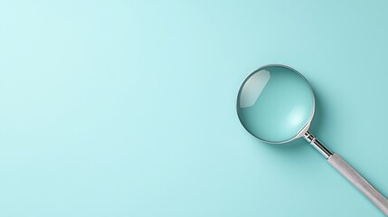 Magnifying Glass on Blue Background