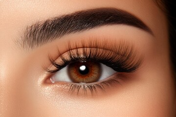 Obraz premium A customer is having eyelash extensions applied to their eyes by an aesthetician