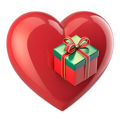 Bright red 3D heart icon for holiday celebration vector illustration