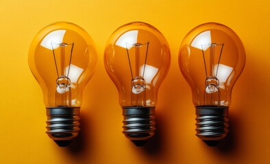 A sequence of light bulbs embodying a notion, with one bulb shining bright