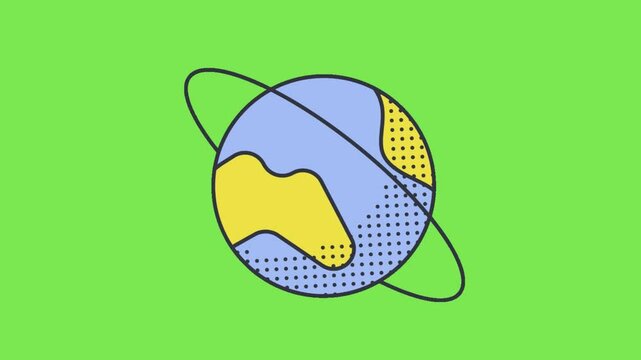 Globe Icon Animation with Greenscreen Background for Geography, Travel, and Creative Digital Exploration Designs